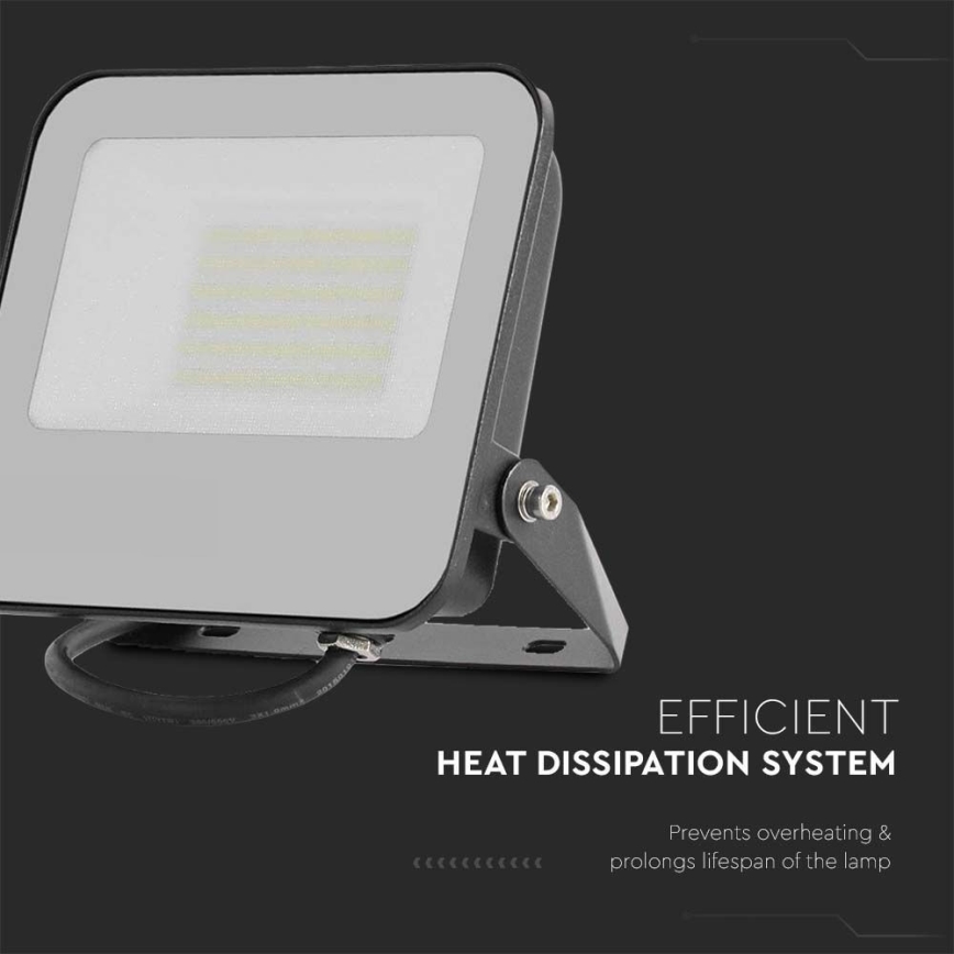 LED-Strahler SAMSUNG CHIP LED/50W/230V 6500K IP65 schwarz