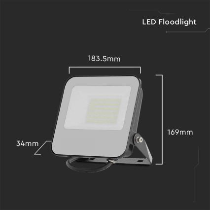 LED-Strahler SAMSUNG CHIP LED/50W/230V 6500K IP65 schwarz
