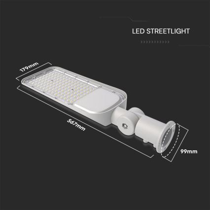 LED Straßenlaterne mit Dämmerungssensor SAMSUNG CHIP LED/100W/230V 4000K IP65 grau