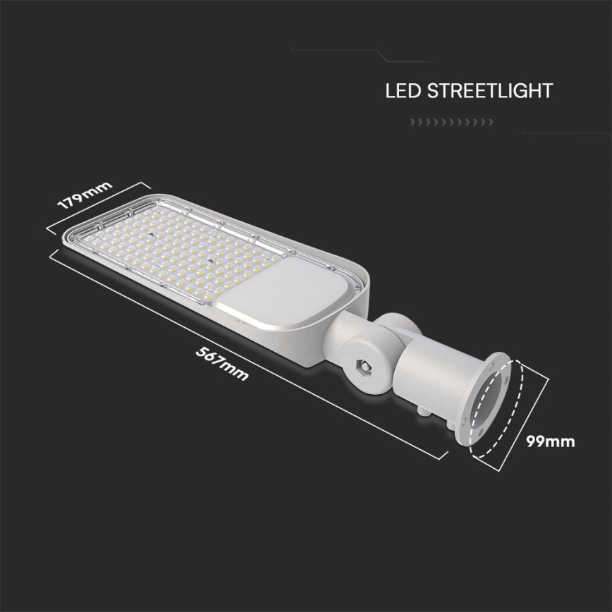 LED Straßenlaterne mit Dämmerungssensor SAMSUNG CHIP LED/100W/230V 4000K IP65 grau