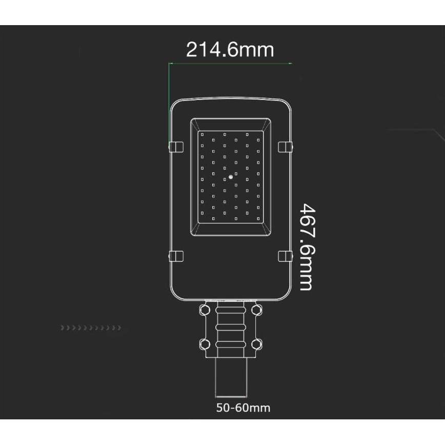 LED Straßenlampe SAMSUNG CHIP LED/50W/230V 4000K IP65