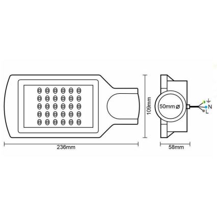 LED-Straßenleuchte LED/30W/170-400V IP67