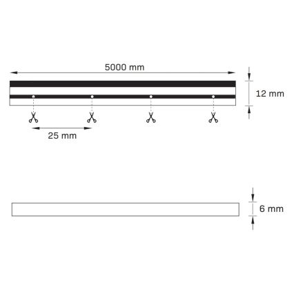 LED-Streifen NEON 5 m LED/27W/12V IP65 blau