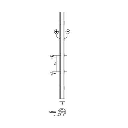 LED Streifen TRAMO LED/500W/24V 50 m 6500K