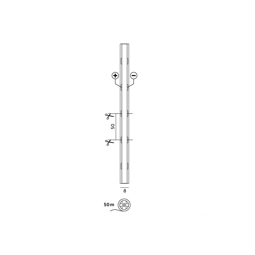 LED Streifen TRAMO LED/500W/24V 50 m 6500K