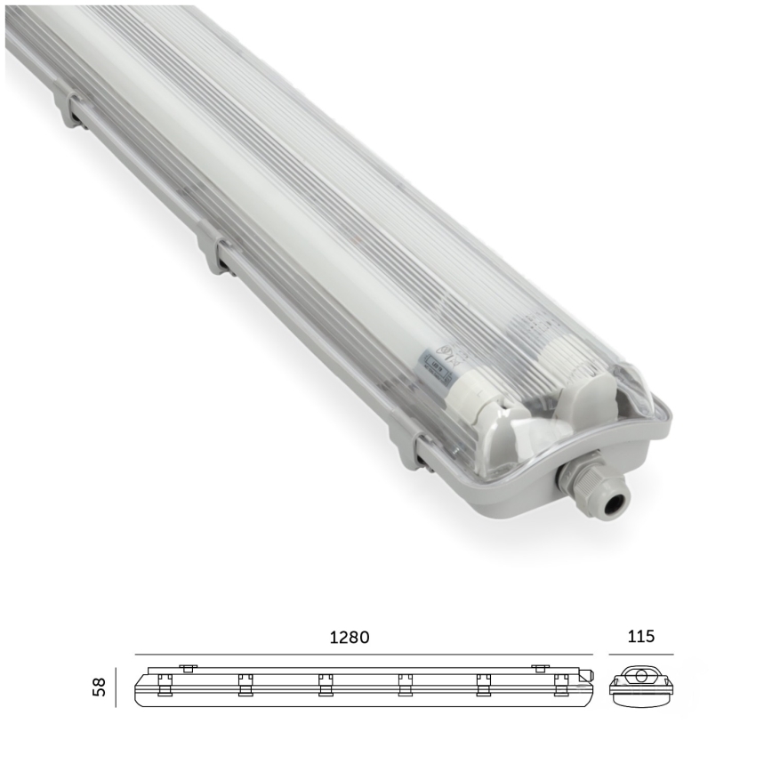 LED-Technische Leuchtstofflampe T8 2xG13/18W/230V 6500K IP65