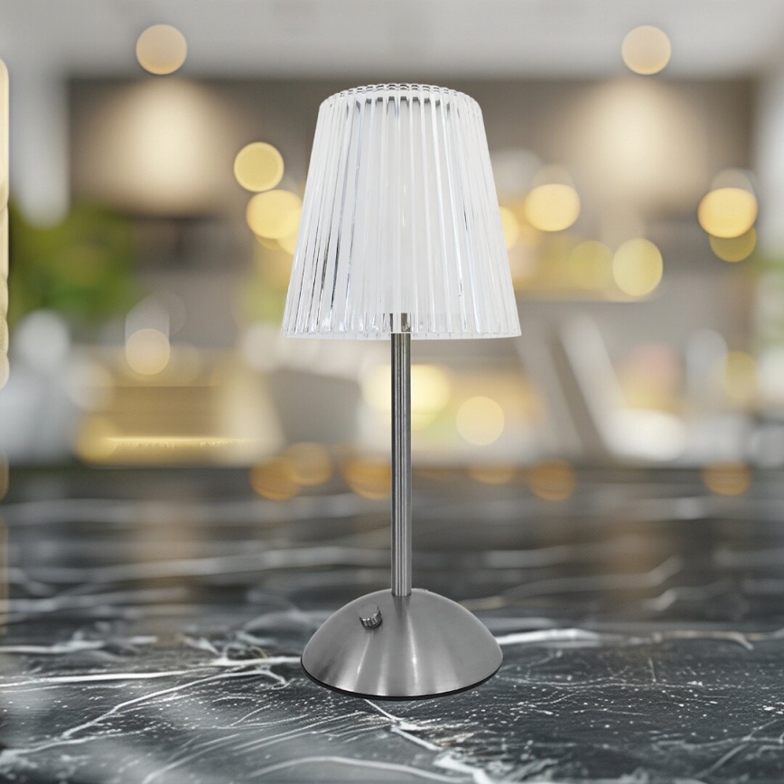 LED dimmbare Touch-Ladetischlampe ELBA LED/1,6W/800 mAh mattchrom/klar