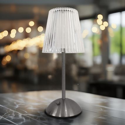 LED dimmbare Touch-Ladetischlampe ELBA LED/1,6W/800 mAh mattchrom/klar