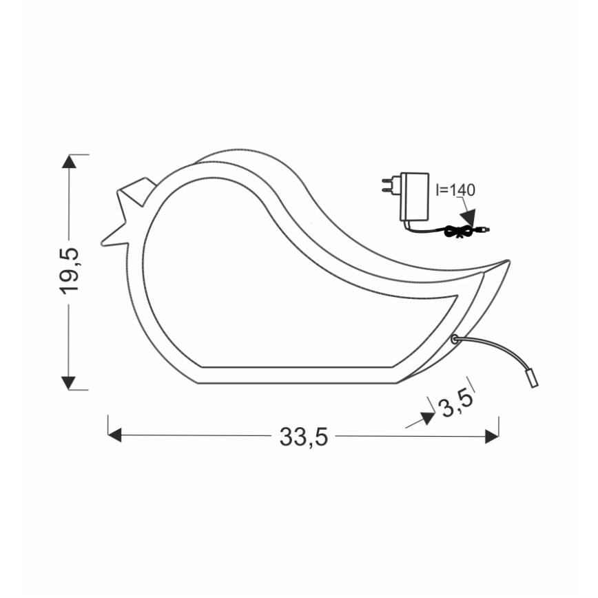 LED Tischlampe für Kinder BIRD LED/12W/230V rosa