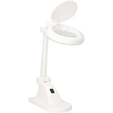 LED-Tischlampe mit Lupe LED/6W/230V weiß
