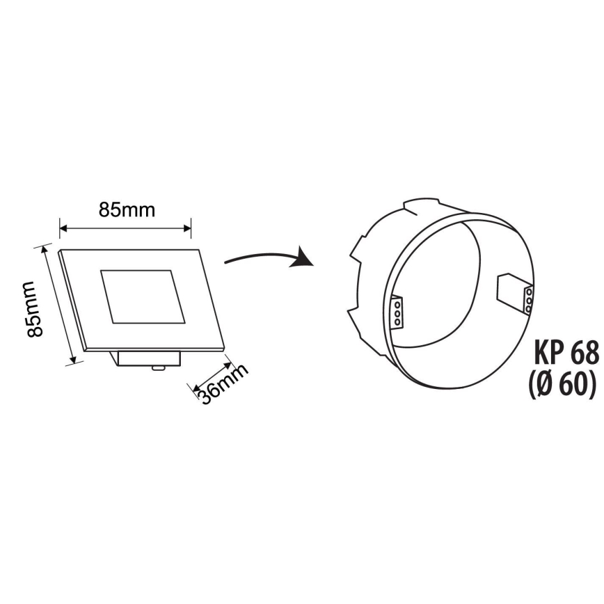 LED-Treppenhausleuchte LED/1,7W/230V 2700K IP44 weiß