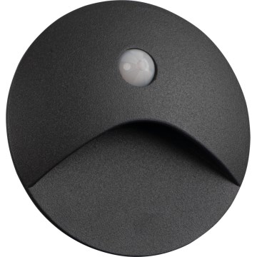 LED-Treppenleuchte mit Bewegungs- und Dämmerungssensor EXIN LED/2,5W/230V 3000K IP65 anthrazit rund