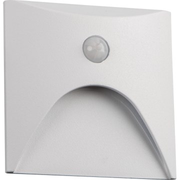 LED Treppenleuchte mit Bewegungs- und Dämmerungssensor EXIN LED/2,5W/230V 3000K IP65 weiß eckig