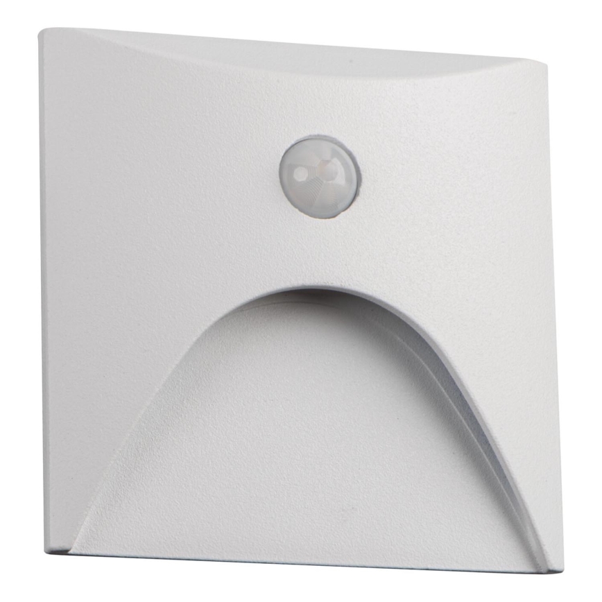 LED Treppenleuchte mit Bewegungs- und Dämmerungssensor EXIN LED/2,5W/230V 3000K IP65 weiß eckig