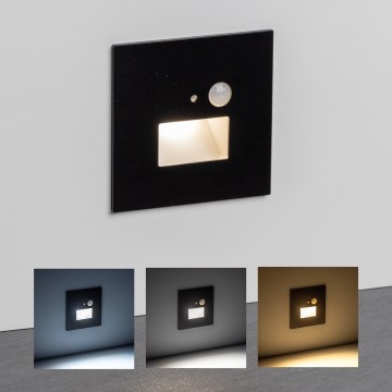LED-Treppenleuchte mit Bewegungs- und Dämmerungssensor LED/1,5W/230V 3000/4000/6500K schwarz