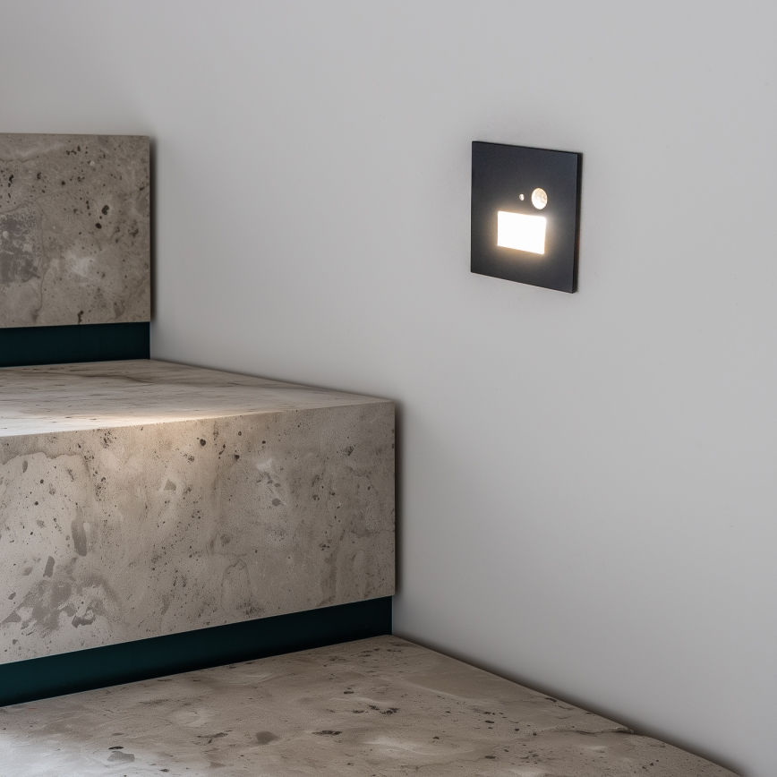 LED-Treppenleuchte mit Bewegungs- und Dämmerungssensor LED/1,5W/230V 3000/4000/6500K Anthrazit