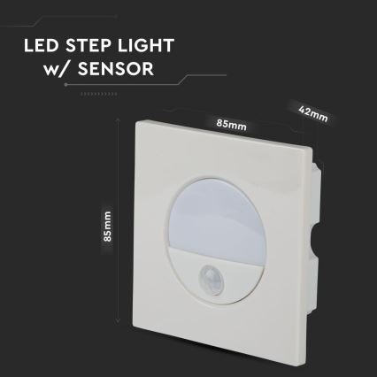 LED Treppenlicht mit Bewegungsmelder LED/3W/230V 4000K Weiß
