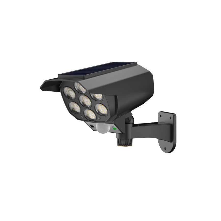 LED-Überwachungskamera-Attrappe mit Sensor und mit Solarpanel LED/5W/5,5V 800 mAh IP65 + Fernbedienung