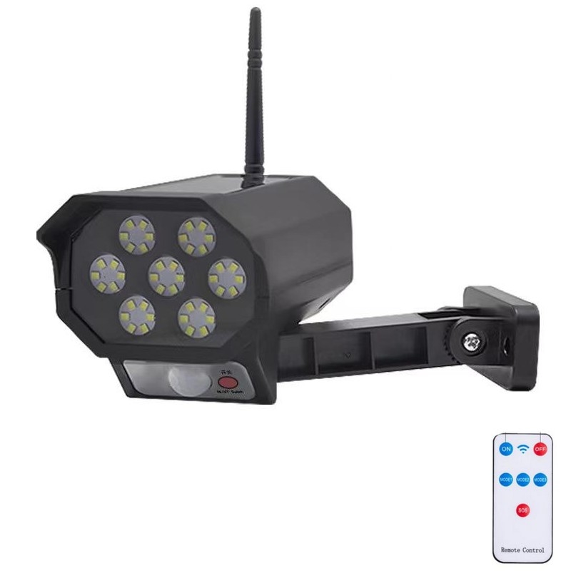 LED-Überwachungskamera-Attrappe mit Sensor und mit Solarpanel LED/5W/5,5V 800 mAh IP65 + Fernbedienung