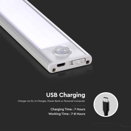 LED-Unterbauleuchte mit Sensor LED/2,5W/5V 4000K 3000 mAh