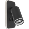 LED-Wand-Spot PIPE 1xGU10/10W/230V + LED/6W schwarz