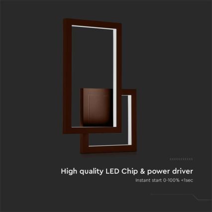 LED Wandleuchte LED/20W/230V 3000K Braun