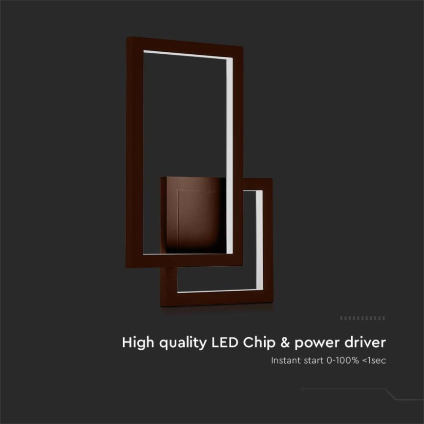 LED Wandleuchte LED/20W/230V 3000K Braun