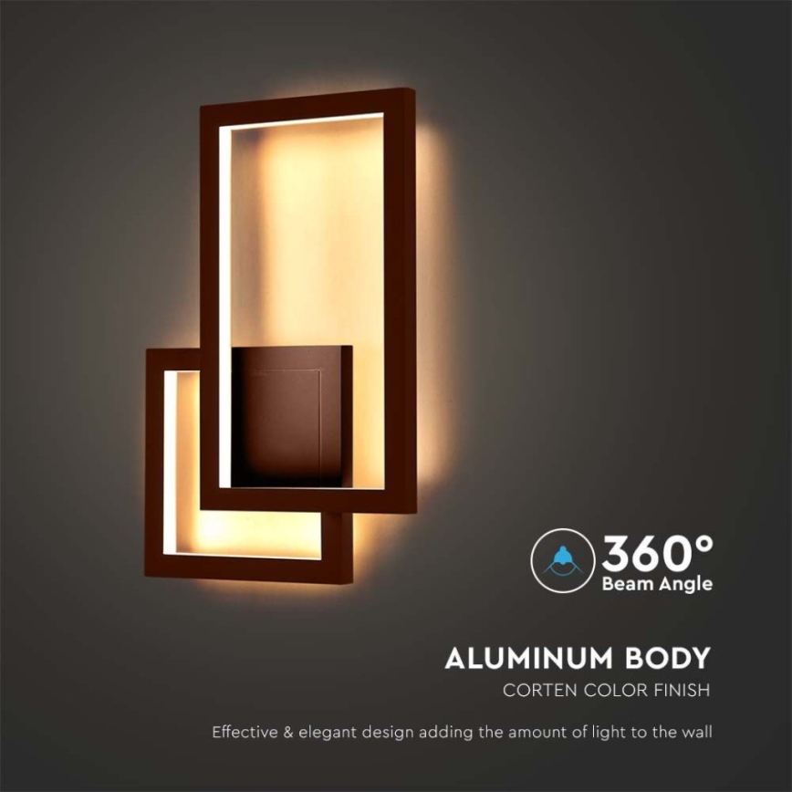 LED Wandleuchte LED/20W/230V 3000K Braun