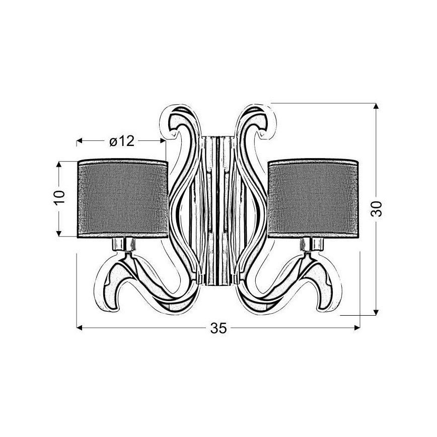 LED-Wandleuchte AMBROSIA 2xE14/40W/230V + LED/12,3W kupfern