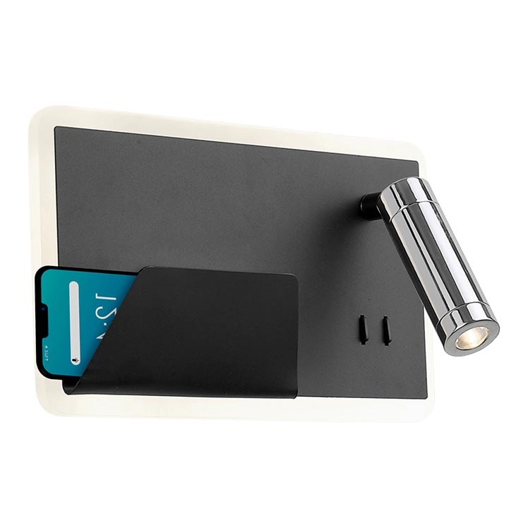 LED Wandleuchte BOARD LED/7,8W/230V + LED/3W schwarz/glänzender Chrom