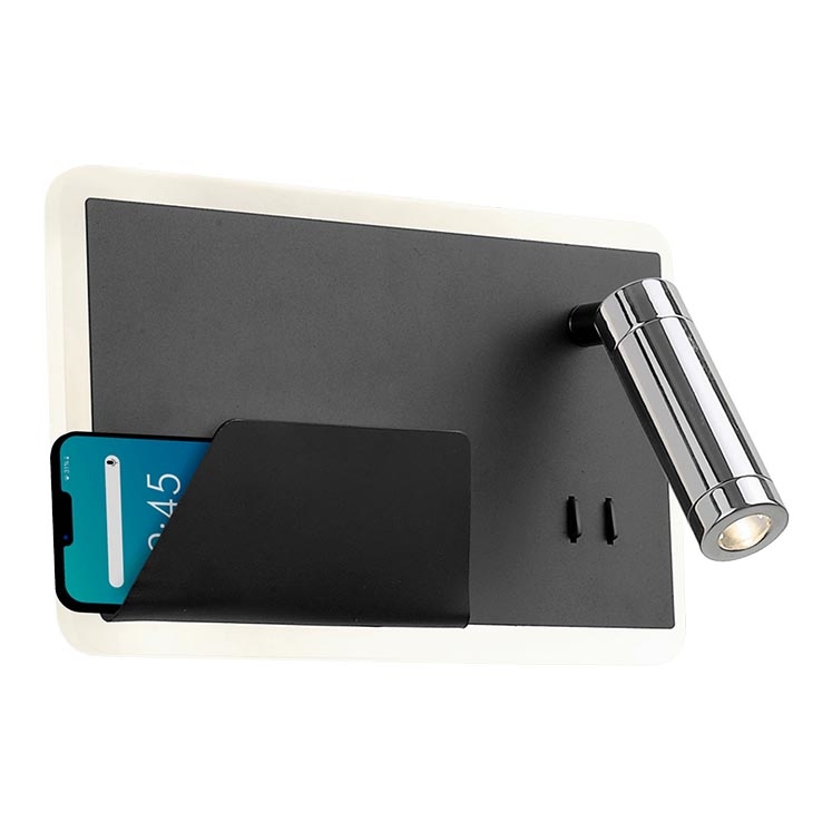 LED Wandleuchte BOARD LED/7,8W/230V + LED/3W schwarz/glänzender Chrom