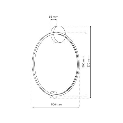LED Wandleuchte SATURNO LED/25W/230V Ø 50 cm IP44 Anthrazit