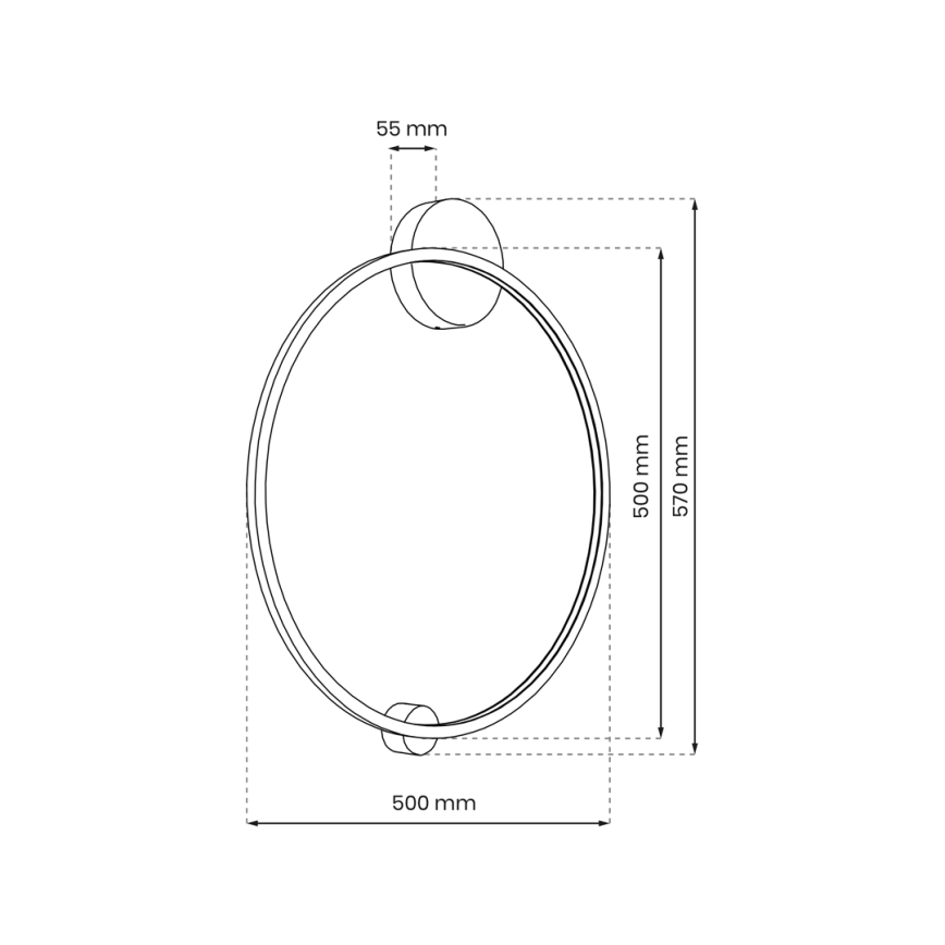 LED Wandleuchte SATURNO LED/25W/230V Ø 50 cm IP44 Anthrazit