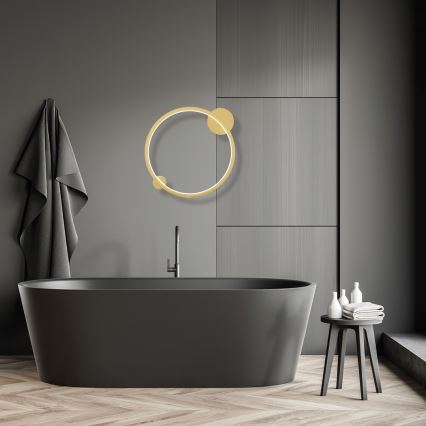 LED Wandleuchte SATURNO LED/25W/230V Ø 50 cm IP44 gold