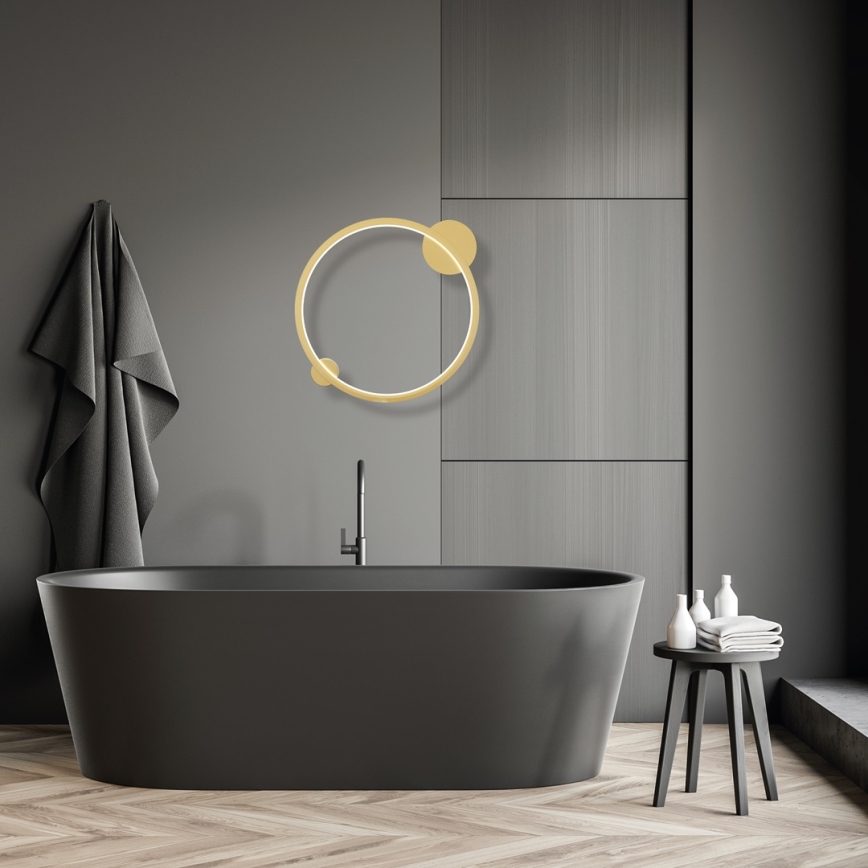 LED Wandleuchte SATURNO LED/25W/230V Ø 50 cm IP44 gold