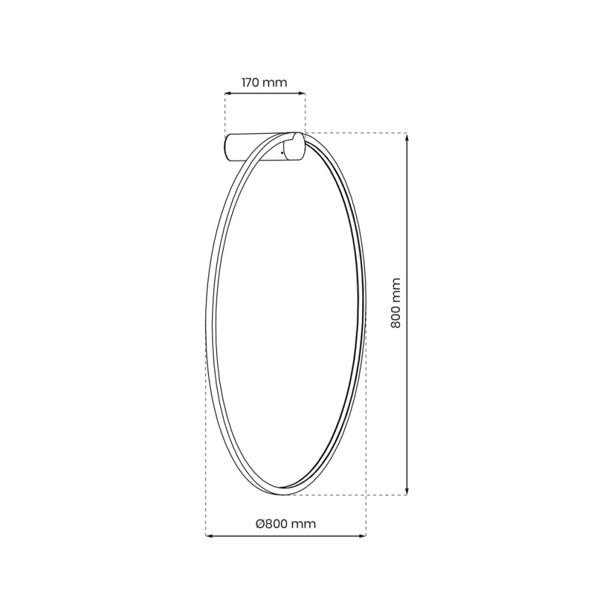LED Wandleuchte SATURNO LED/46W/230V Ø 80 cm IP44 gold
