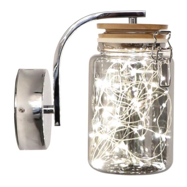 LED Wandleuchte SHOCK LED/5W/230V glänzender Chrom/Holz