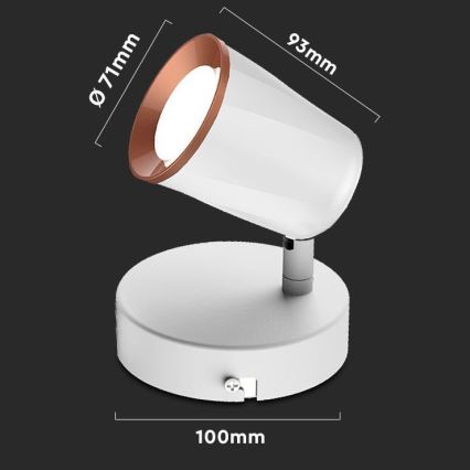 LED Wandleuchte Spot LED/5W/230V 3000K Weiß