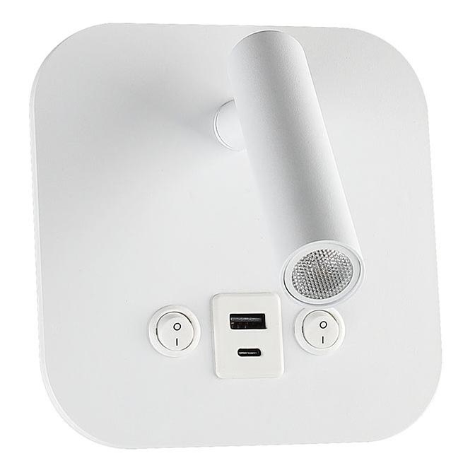 LED-Wandspot mit USB-Anschluss LED/8W/230V 3000K weiß
