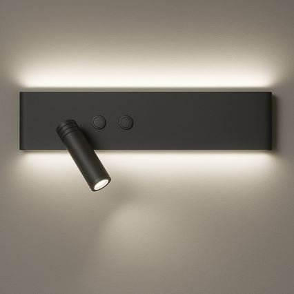LED-Wandspot RESORT, LED/10W/230V + LED/3W, schwarz, links
