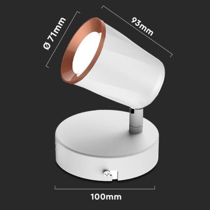 LED Wandleuchte Spot LED/5W/230V 4000K Weiß