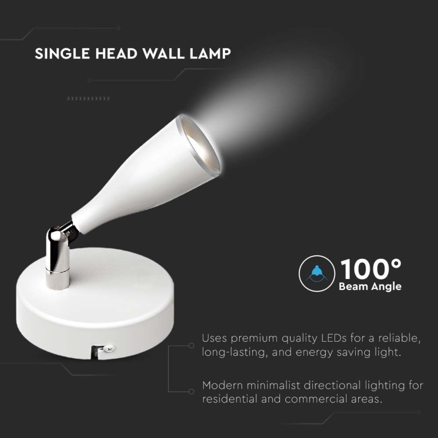 LED Wandleuchte Spot LED/4,5W/230V 4000K Weiß