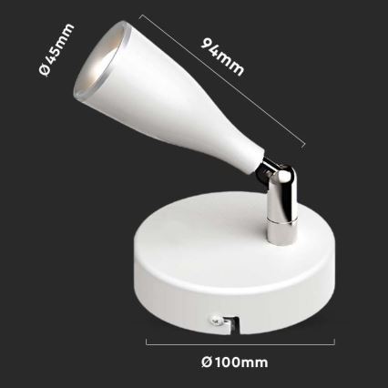 LED Wandleuchte Spot LED/4,5W/230V 4000K Weiß