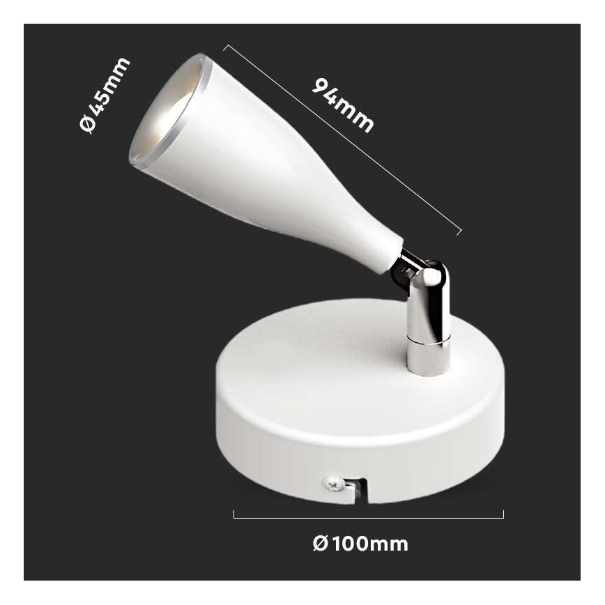 LED Wandleuchte Spot LED/4,5W/230V 4000K Weiß