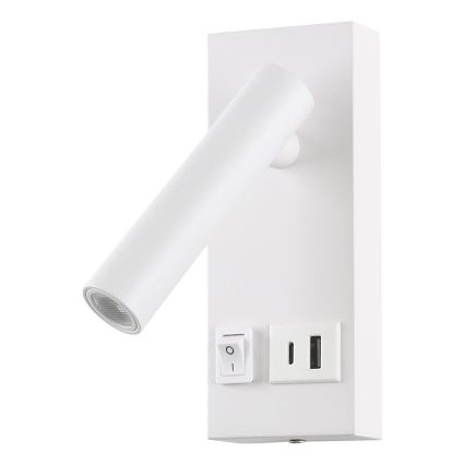 LED-Wandstrahler mit USB LED/2W/230V weiß