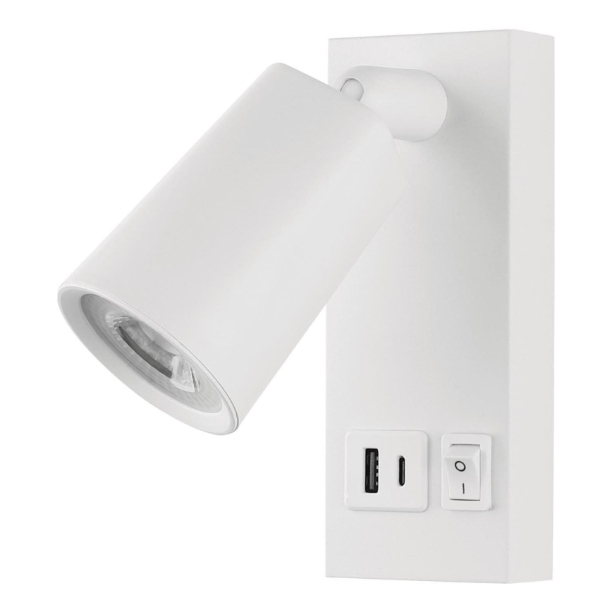 LED-Wandstrahler mit USB LED/5W/230V schwarz