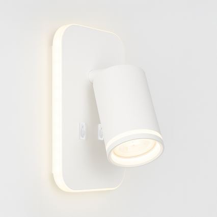 LED-Wandstrahler PIPE 1x GU10/10W/230V + LED/6W, weiß