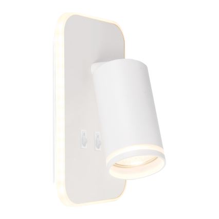 LED-Wandstrahler PIPE 1x GU10/10W/230V + LED/6W, weiß