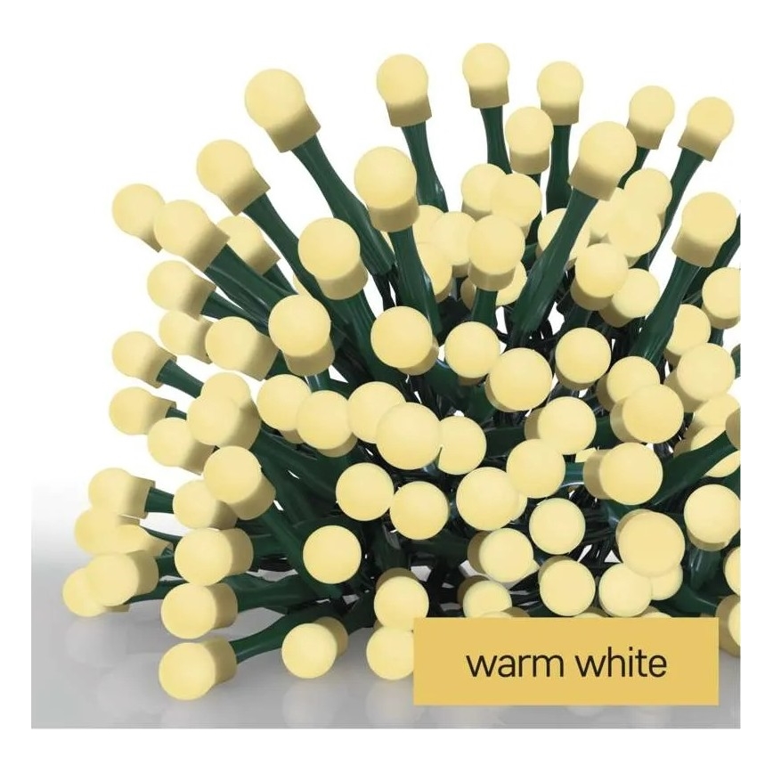 LED-Weihnachts-Lichterkette 200×LED, 8 Funktionen, 20 m, IP44, warmweiß