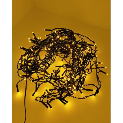 LED-Weihnachts-Lichterkette für den Außenbereich, 200 LEDs/230 V, 7,6 m, IP44, schwarz